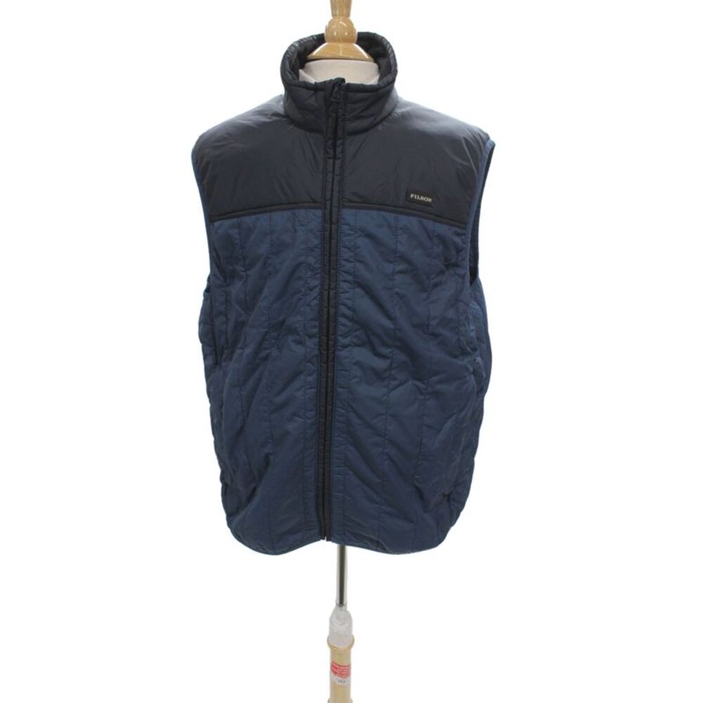 Filson Mens Puffer Jacket Blue Nylon Zip Outdoor Size XL